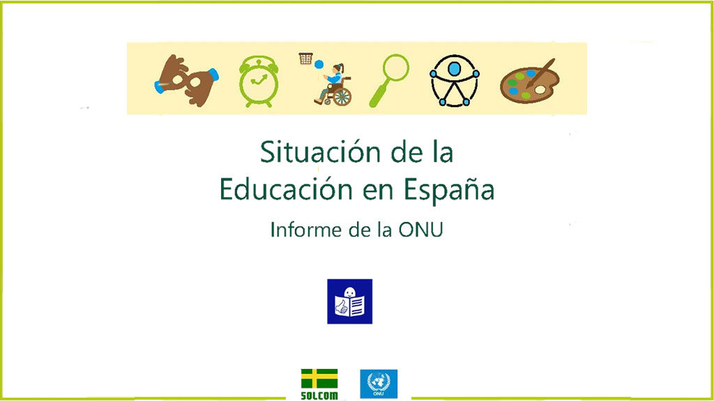 Portada del informe ONU sobre la Situación Educación en España