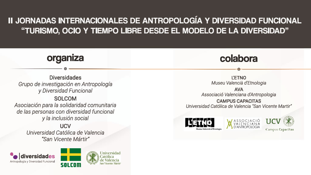 Cartel de las II Jornadas Internacionales de Antropología y Diversidad Funcional
